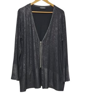 Doris Streich Black Shimmer Long Sleeve Cardigan EU 44